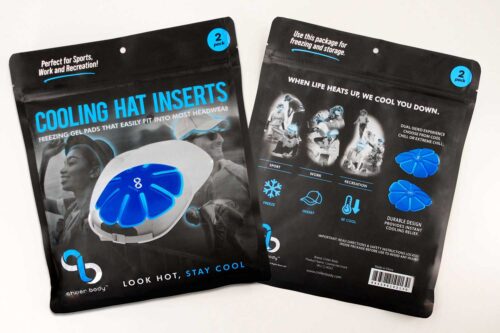 Front & Reverse photo of product packaging for Cooling Hat Inserts